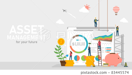 Asset management / long-term investment / funded investment concept banner illustration 83445574