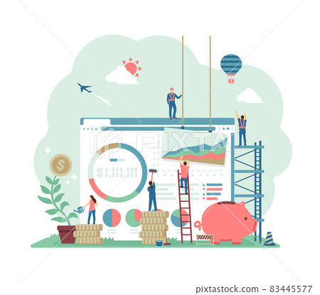 Asset management / long-term investment / funded investment concept illustration 83445577