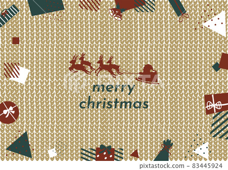 Christmas decoration geometric frame knitted background 83445924