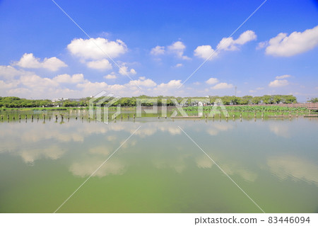 The scenery of Isanuma where the wind stopped. Facial expression on the surface of the water 83446094
