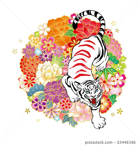2022 Tiger New Year's card White tiger Reiwa 4th year 83446386