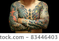 Japanese traditional tattoo Japanese carving both arms long sleeve forehead Kintaro's hugging carp x Gyorankannon 83446403