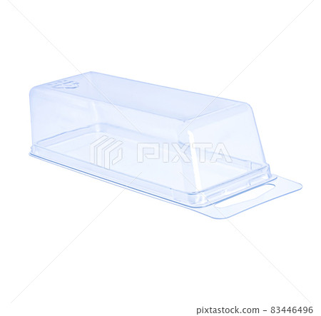 Clamshell package, Clear Plastic Blister Box, Empty transparent plastic container isolated on white background with clipping path 83446496