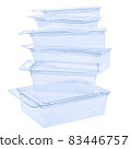 Clamshell packages, Clear Plastic Blister Boxes, Empty transparent plastic container isolated on white background with clipping path 83446757