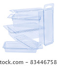 Clamshell packages, Clear Plastic Blister Boxes, Empty transparent plastic container isolated on white background with clipping path 83446758