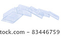 Clamshell packages, Clear Plastic Blister Boxes, Empty transparent plastic container isolated on white background with clipping path 83446759