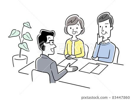 Vector illustration material: Meeting, consultation, business scene 83447860