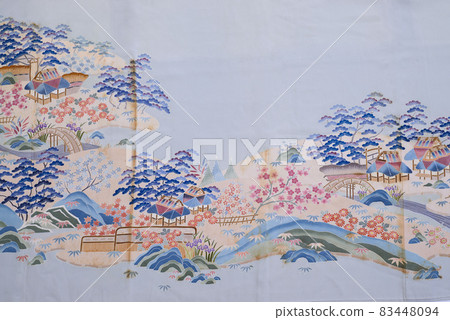 Natural pattern Silk fabric Dyed old cloth Japanese pattern Natural pattern Silk fabric Dyed old cloth Japanese pattern 83448094