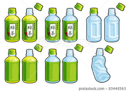 350ml PET bottle illustration with outside line 350ml PET bottle illustration with outside line 83448563