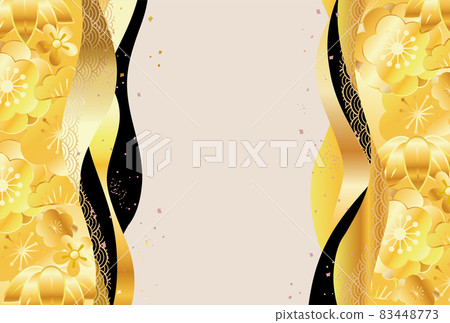 Golden beautiful Japanese pattern background material Golden beautiful Japanese pattern background material 83448773