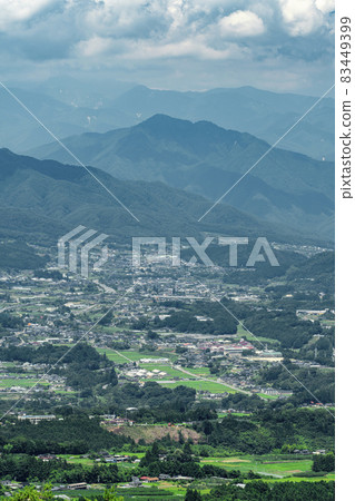Shimojo Village Panorama seen from the summer paradise pass Achi Village Iida City Shimojo Village Shimojo Village Panorama seen from the summer paradise pass Achi Village Iida City Shimojo Village 83449399