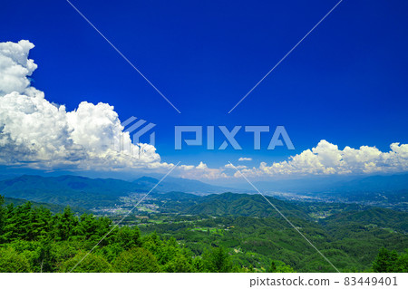 下條村 從避暑山口看到的全景 Achi村飯田市下條村 83449401