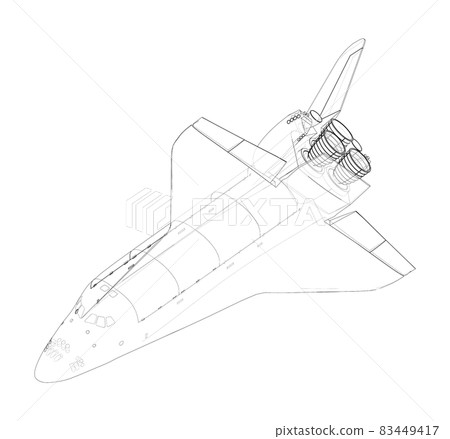 Space shuttle. Vector rendering of 3d 83449417