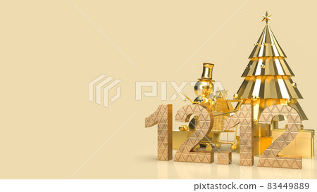 The number 12.12  and snowman on gold background  for sale promotion concept 3d rendering 83449889