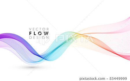Vector abstract colorful flowing wave lines isolated on white background. Design element for wedding invitation, greeting card 83449999