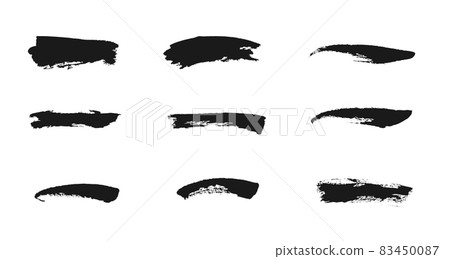 Dry paint brush strokes set. Grunge paintbrush set. Vector freehand drawing brush elements Dry paint brush strokes set. Grunge paintbrush set. Vector freehand drawing brush elements 83450087