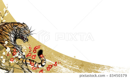 Japanese style tiger background Japanese style tiger background 83450379