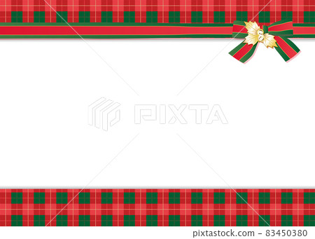 Christmas-style ribbon and red tartan check… - Stock Illustration