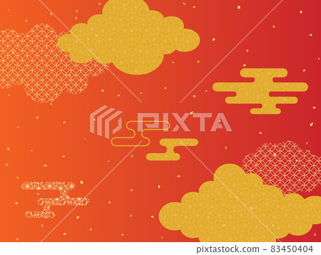 新年紅金雲背景素材 83450404