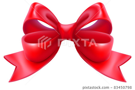 Red christmas bow ribbon. decorative ornament symbol christmas and new year Red christmas bow ribbon. decorative ornament symbol christmas and new year 83450798