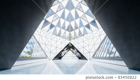 Contemporary triangle shape design building... - Stock Illustration ...