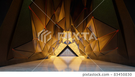 Contemporary triangle shape design building... - Stock Illustration ...