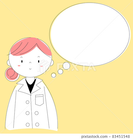 Female healthcare worker and speech bubble 83451548