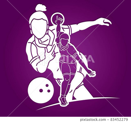 Group of Bowling Sport Players Bowler Action Cartoon Graphic Vector Group of Bowling Sport Players Bowler Action Cartoon Graphic Vector 83452279