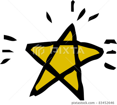 Doodle of a shining star drawn by a child Glitter star 83452646