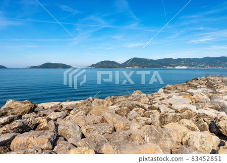 Gulf of La Spezia view from the Port of Lerici - Liguria Italy 83452851