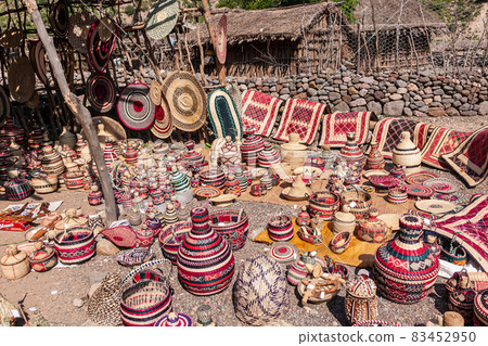 Djiboutian handicraft presented in a mountain Village 83452950