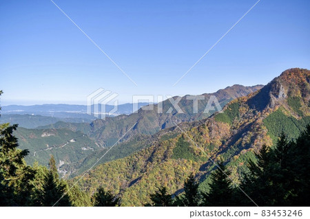 三峰神社_遙觀景_秩父觀光_秋山藍天紅葉 83453246
