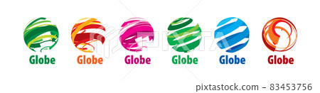 A set of abstract vector logos of the global network 83453756