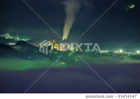 Night view of the sea of clouds in Chichibu seen from Minoyama Park Night view of the sea of clouds in Chichibu seen from Minoyama Park 83454347