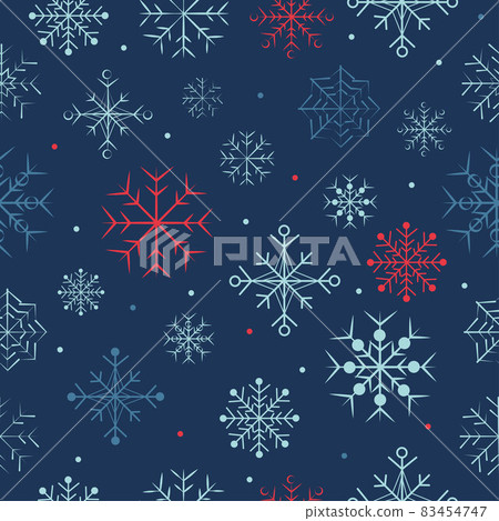 Christmas seamless pattern with red and blue... - Stock Illustration ...