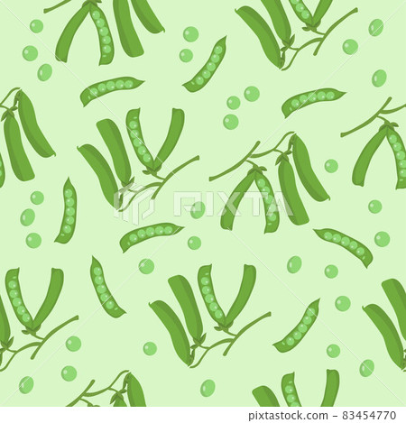 Seamless pattern of green peas and pods on twig Seamless pattern of green peas and pods on twig 83454770