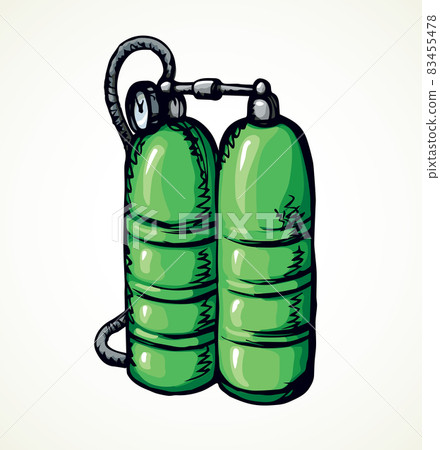 Diving oxygen balloons. Vector drawing 83455478