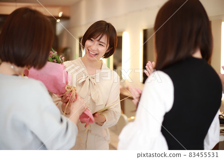 A woman who receives a gift due to a transfer of work A woman who receives a gift due to a transfer of work 83455531