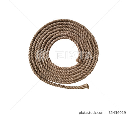 Rough natural rope cord on white background Rough natural rope cord on white background 83456019