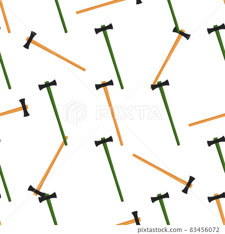 Illustration on theme pattern steel axes with wooden handle Illustration on theme pattern steel axes with wooden handle 83456072