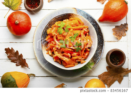 Meat salad with pumpkin and pig ears 83456167