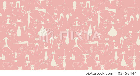 Black cats, seamless pattern for your design 83456444