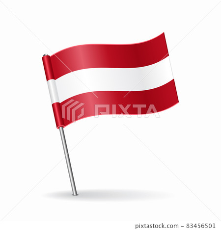 Austrian flag map pointer layout. Vector illustration. Austrian flag map pointer layout. Vector illustration. 83456501