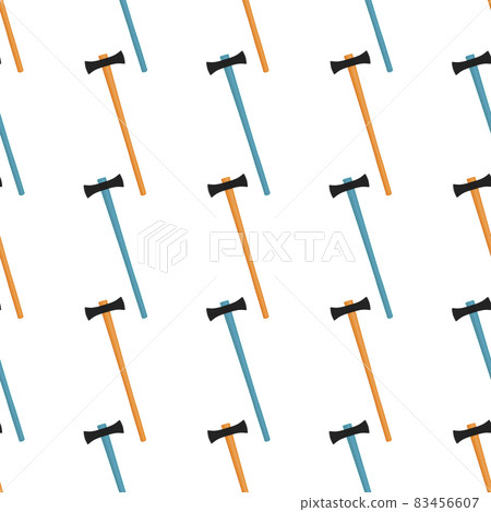 Illustration on theme pattern steel axes with wooden handle Illustration on theme pattern steel axes with wooden handle 83456607