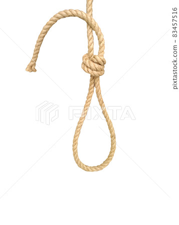 Natural rope loop isolated on white background 83457516