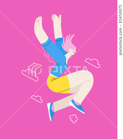 Happiness - happy people jumping in the air cheerfully Happiness - happy people jumping in the air cheerfully 83458975