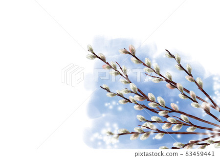 水彩褪色柳和雪明信片尺寸 水彩褪色柳和雪明信片尺寸 83459441