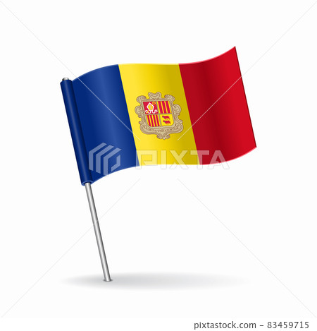 Andorran flag map pointer layout. Vector illustration. 83459715