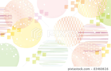 Watercolor style Japanese pattern background material 83460616