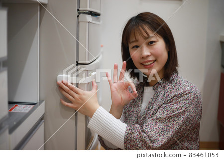 Mother taking safety measures Mother taking safety measures 83461053